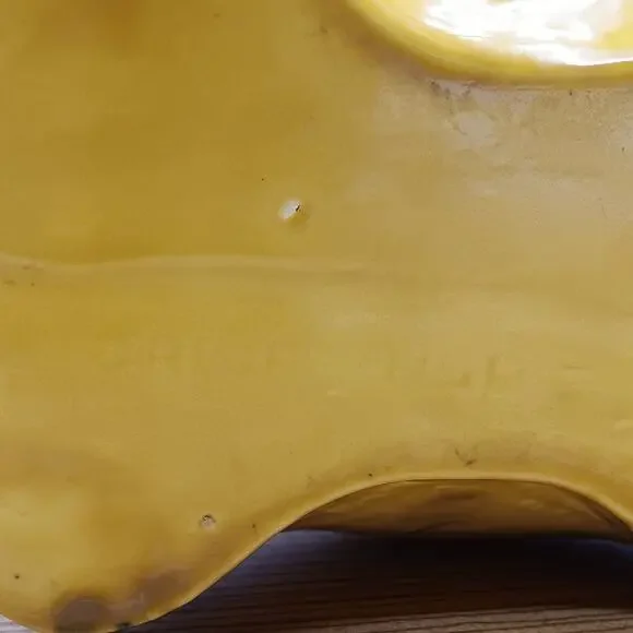 Doranne of CA Smiling Yellow Gold Hippo W/ Flowers Retro Vintage Cookie Jar MCM
